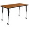 Flash Furniture Oval 47.5 W, 76 L, 30 H, Chrome, Laminate, Particleboard, Steel, Wood Grain XU-GRP-A3048CON-48-OAK-T-A-CAS-GG - alternate 7